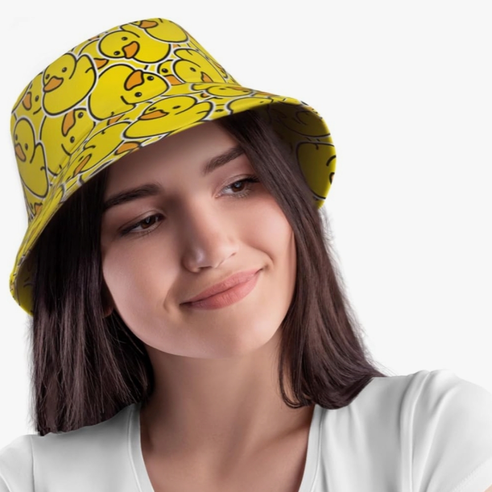 Yellow Duck Pattern Bucket Hat - Picture 3 of 4